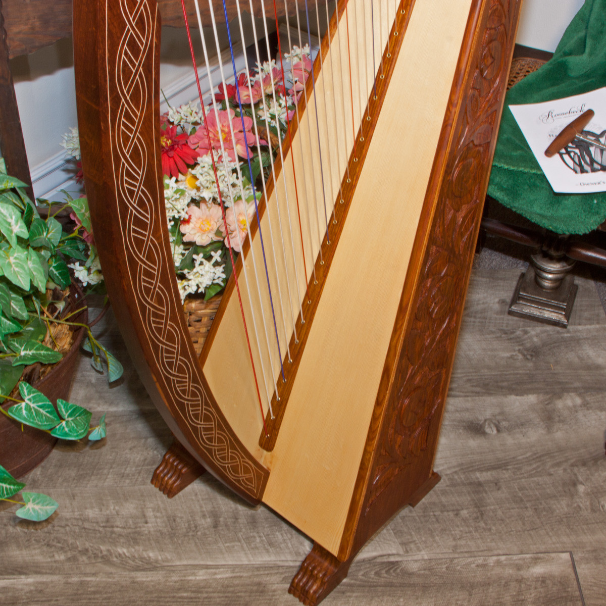 Meghan Harp, 36 Strings, Sheesham Thistle, Chelby Levers - Harp, Celtic ...
