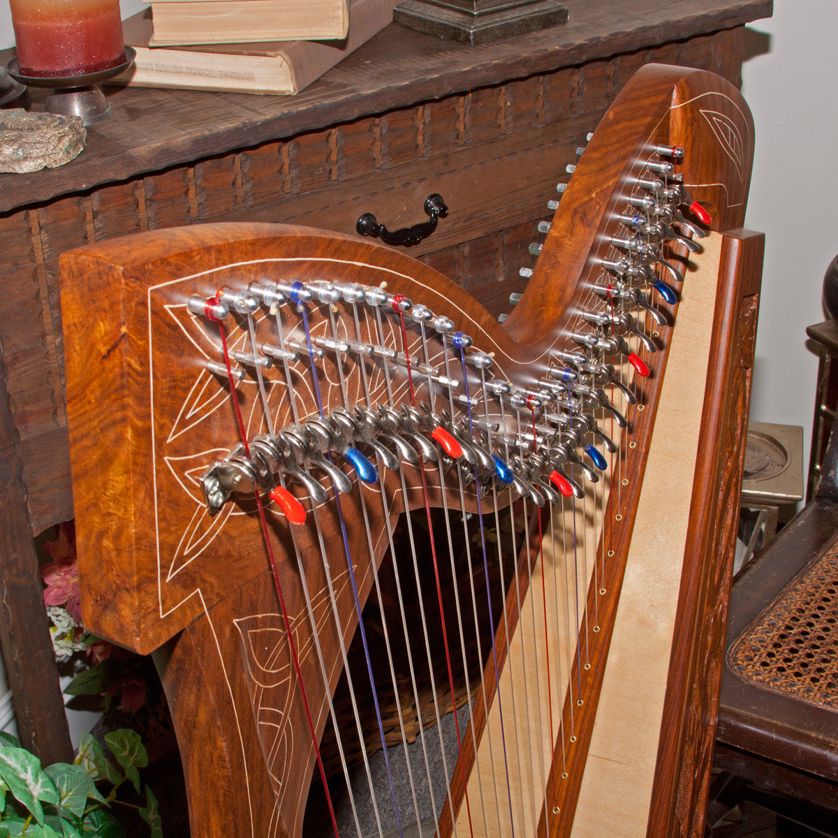 Minstrel Harp, 29 Strings, Sheesham, Chelby Levers, Vine by Roosebeck ...